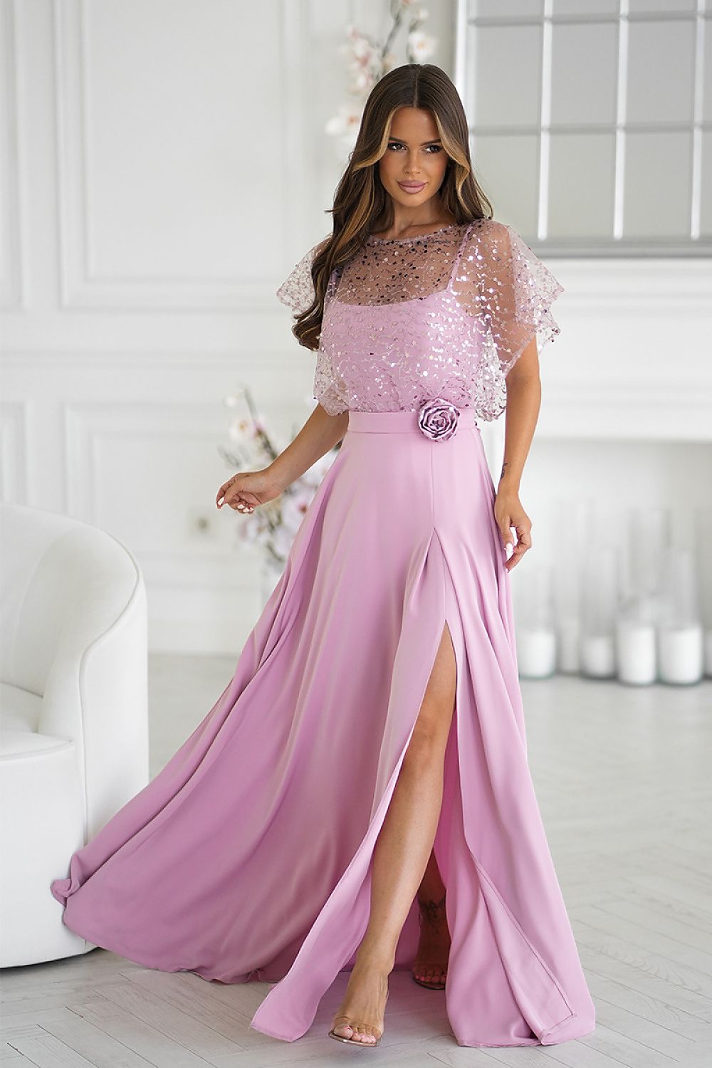  Long dress model 219690 Bicotone 